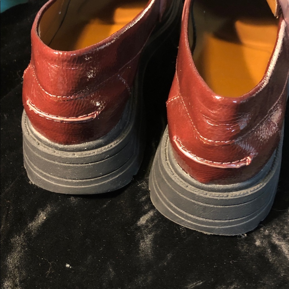 Franco Sarto Ream Burgundy Patent Chunk Loafers Womens 10m - Picture 5 of 7